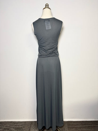 Women Size 3 Y's Yohji Yamamoto Charcoal/Gray Sleeveless Pre-owned Midi Dress