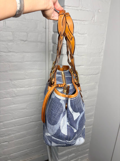 Coach Monogram Vintage Denim Blue Monogram #12195 Purse