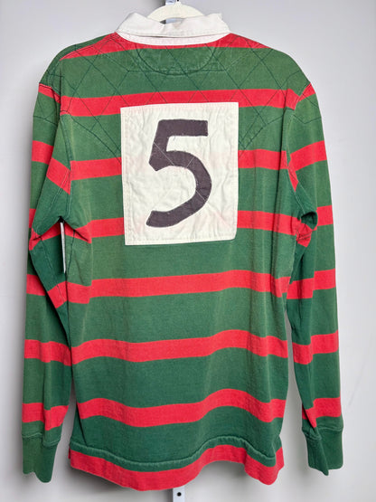 Mens Size L Rugby Ralph Lauren 1939 Green, Red Striped Pre-owned Rugby Shirt