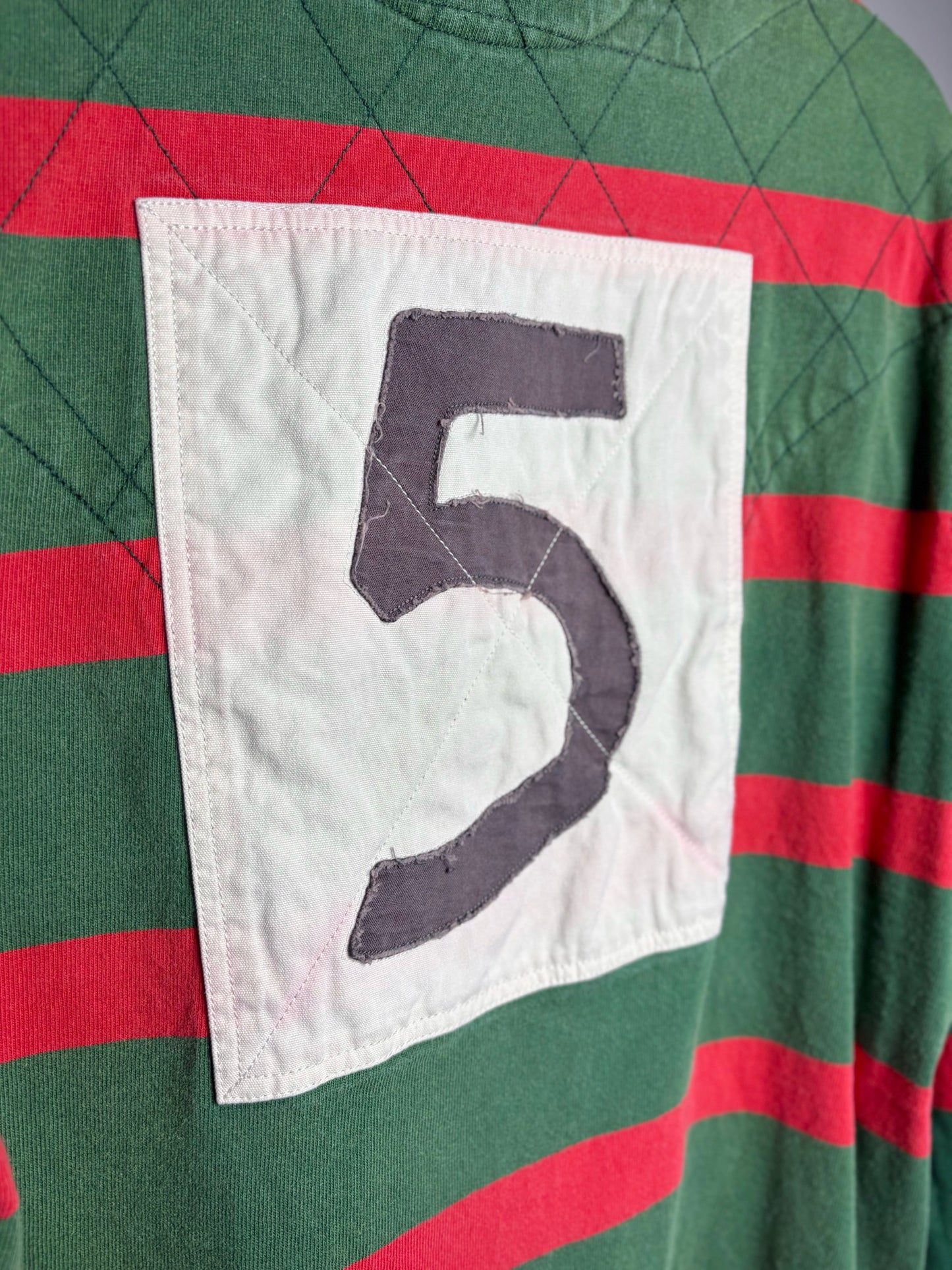 Mens Size L Rugby Ralph Lauren 1939 Green, Red Striped Pre-owned Rugby Shirt