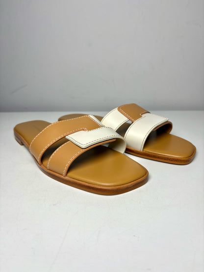 W Shoe Size 9 Tuckernuck Cognac & White Muse Leather Sandals