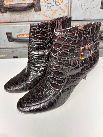 W Shoe Size 9 Talbots Chocolate Brown Leather Boots
