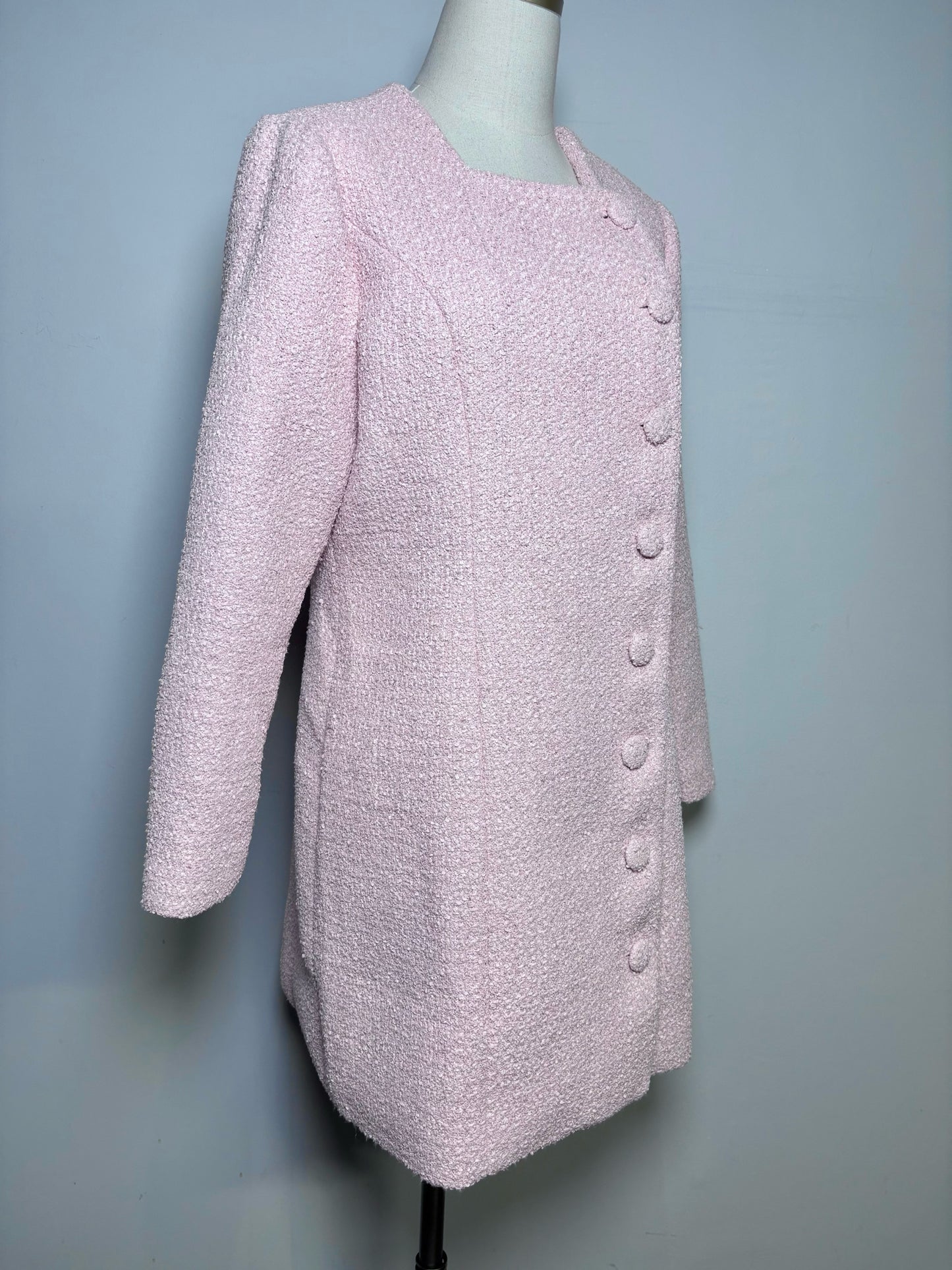 Women Size L Tuckernuck Light Pink Boucle' Pre-owned Dress/Jacket
