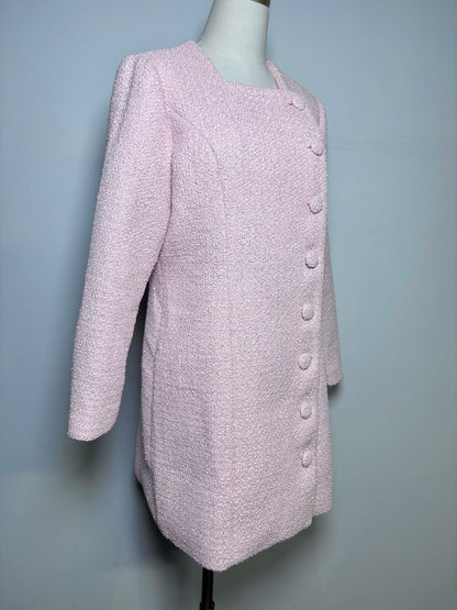 Women Size L Tuckernuck Light Pink Boucle' Pre-owned Dress/Jacket