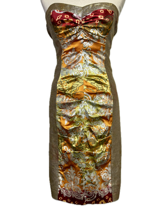 Nicole Miller Geometric Silk Dress