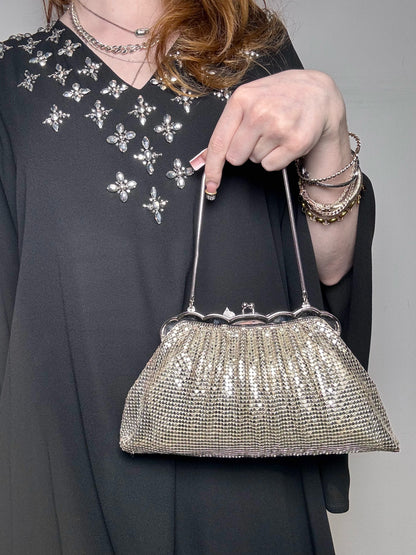 Metal Whiting & Davis Silver Vintage Evening Bag