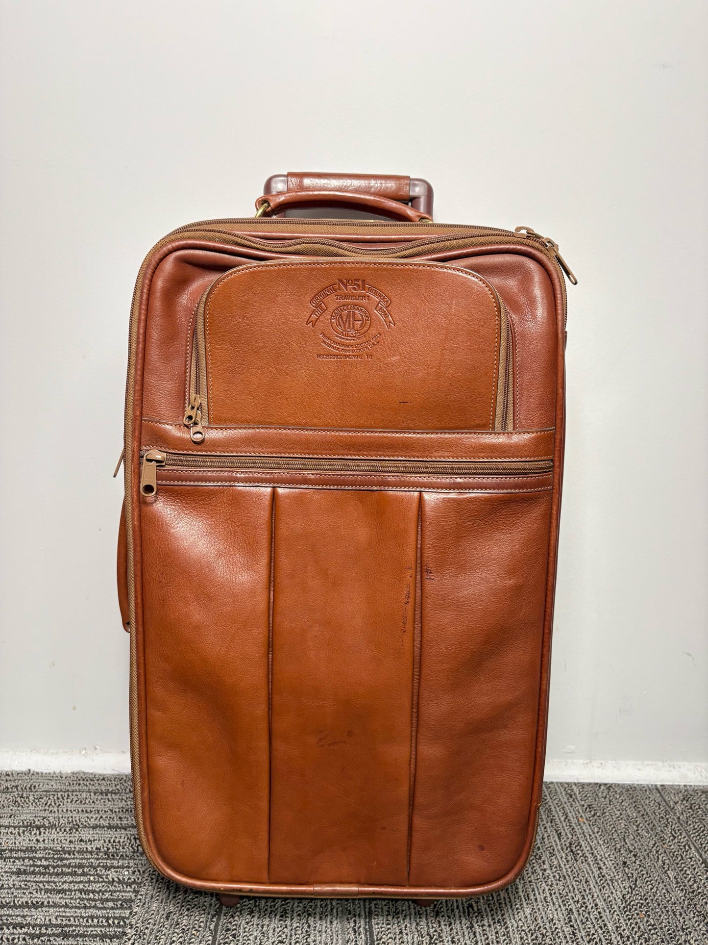 Men's Marley Hodgson Leather Cowhide Chestnut Brown No. 51 Suitcase