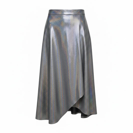 Women Size 42 Vivienne Westwood Anglomania Silver Iridescent Pre-Owned Midi Skirt