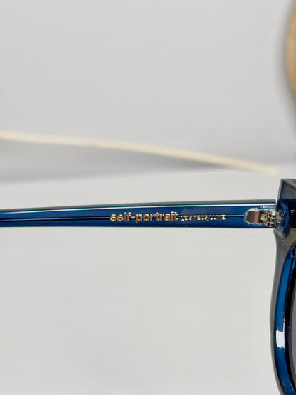 Acetate Self-Portrait x Le Specs Blue Sunglasses