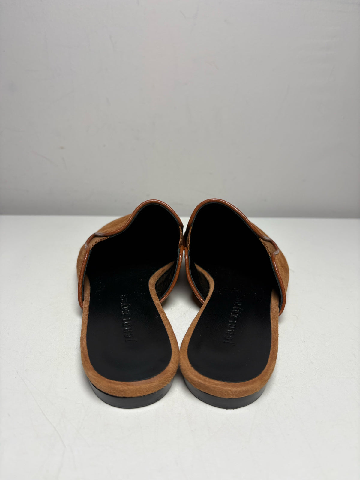 Women's Shoe Size 38 (US 8) Jenni Kayne Clara Mule Cognac Suede Leather Pre-Owned Slip-Ons
