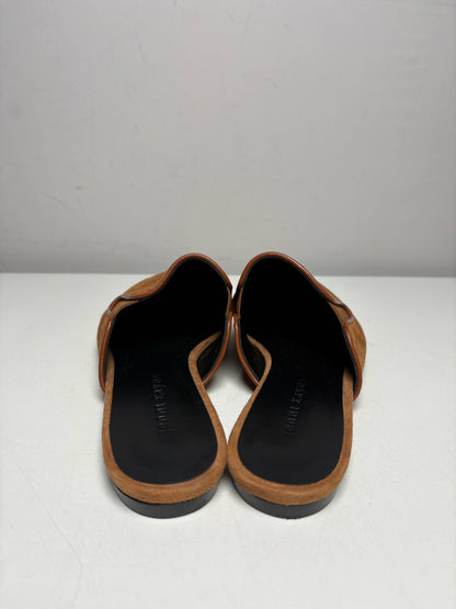 Women's Shoe Size 38 (US 8) Jenni Kayne Clara Mule Cognac Suede Leather Pre-Owned Slip-Ons