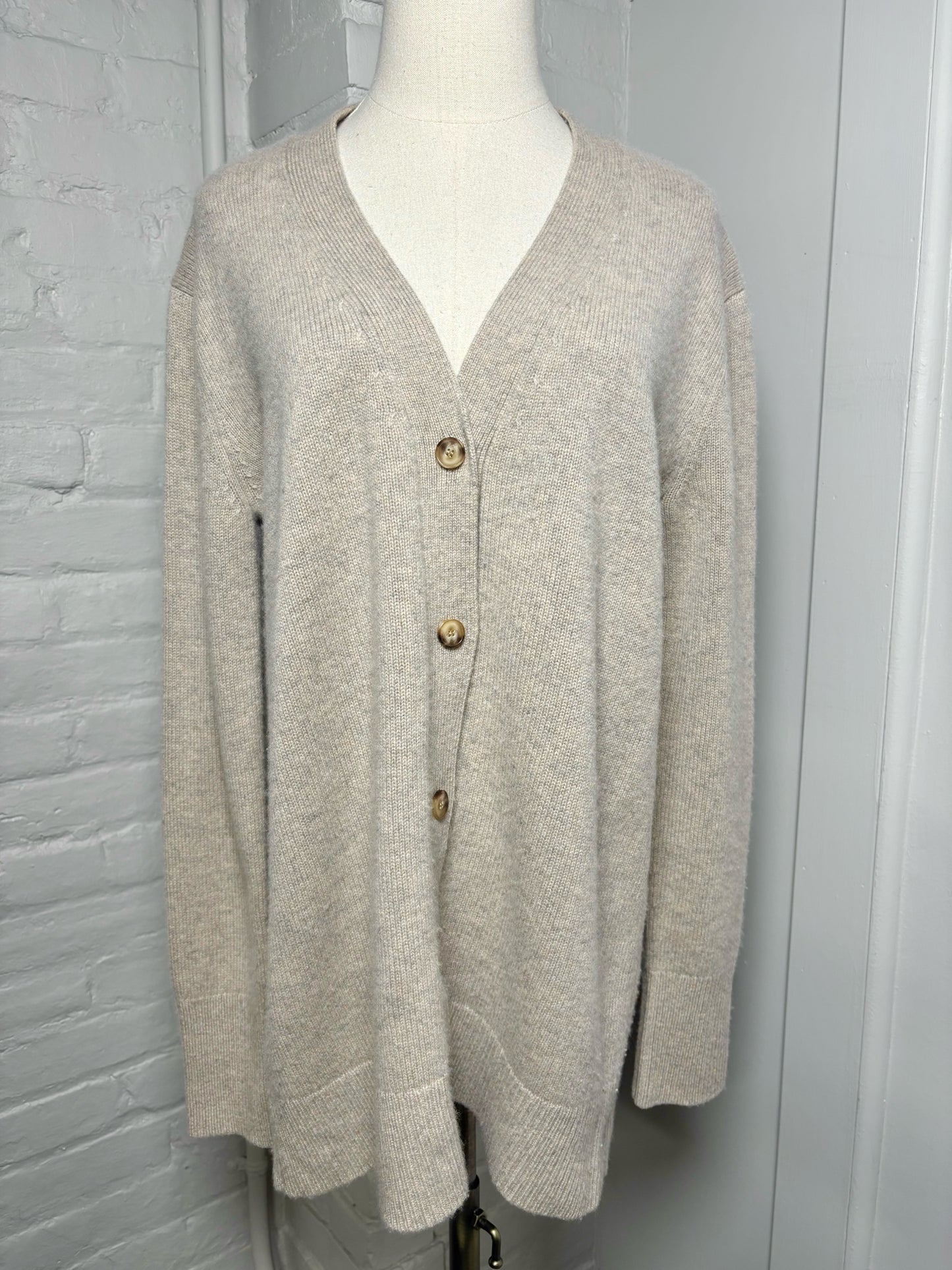 Women Size S Joseph Tan 100% Cashmere Boyfriend Cardigan Sweater