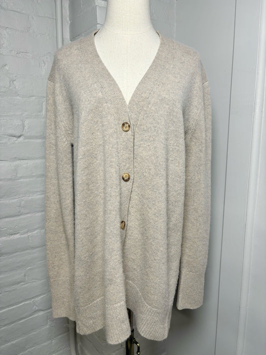 Women Size S Joseph Tan 100% Cashmere Boyfriend Cardigan Sweater