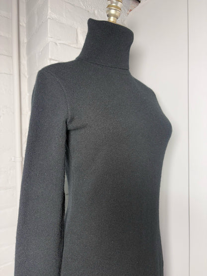 Women Size L Ralph Lauren Purple Label Black Cashmere Maxi Dress