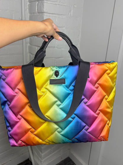 Recycled Nylon Kurt Geiger Quilted Rainbow Tote Bag