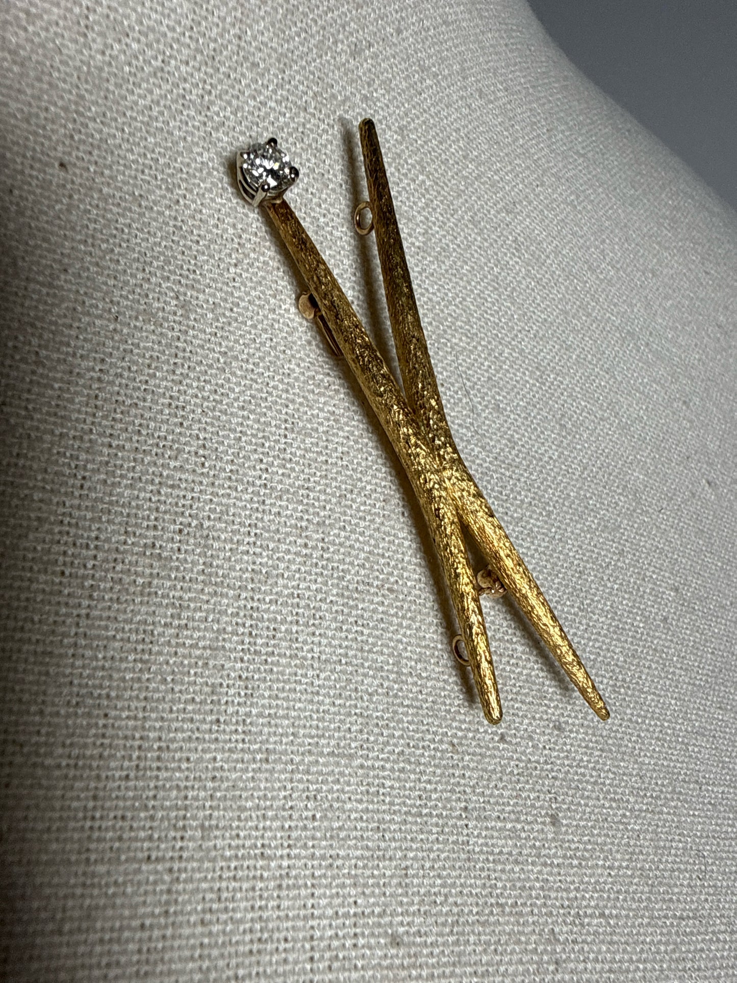 14K Gold Pendant w/Vintage European-Cut Diamond .40 ct. I/SI1