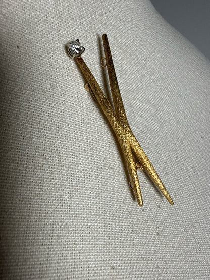 14K Gold Pendant w/Vintage European-Cut Diamond .40 ct. I/SI1