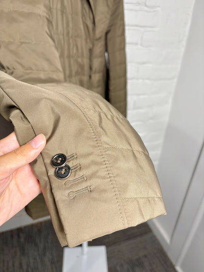 Corneliani Olive Green Nylon Men's Quilted Nylon XL Coat