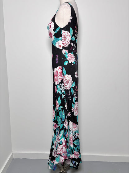 Women Size S Diane Von Furstenberg Black, pink, white, blue Floral Viscose Dress