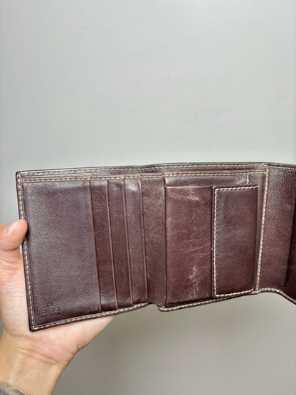 Gucci Canvas Tri Fold Dark Brown Gucci GG Monogram Wallet