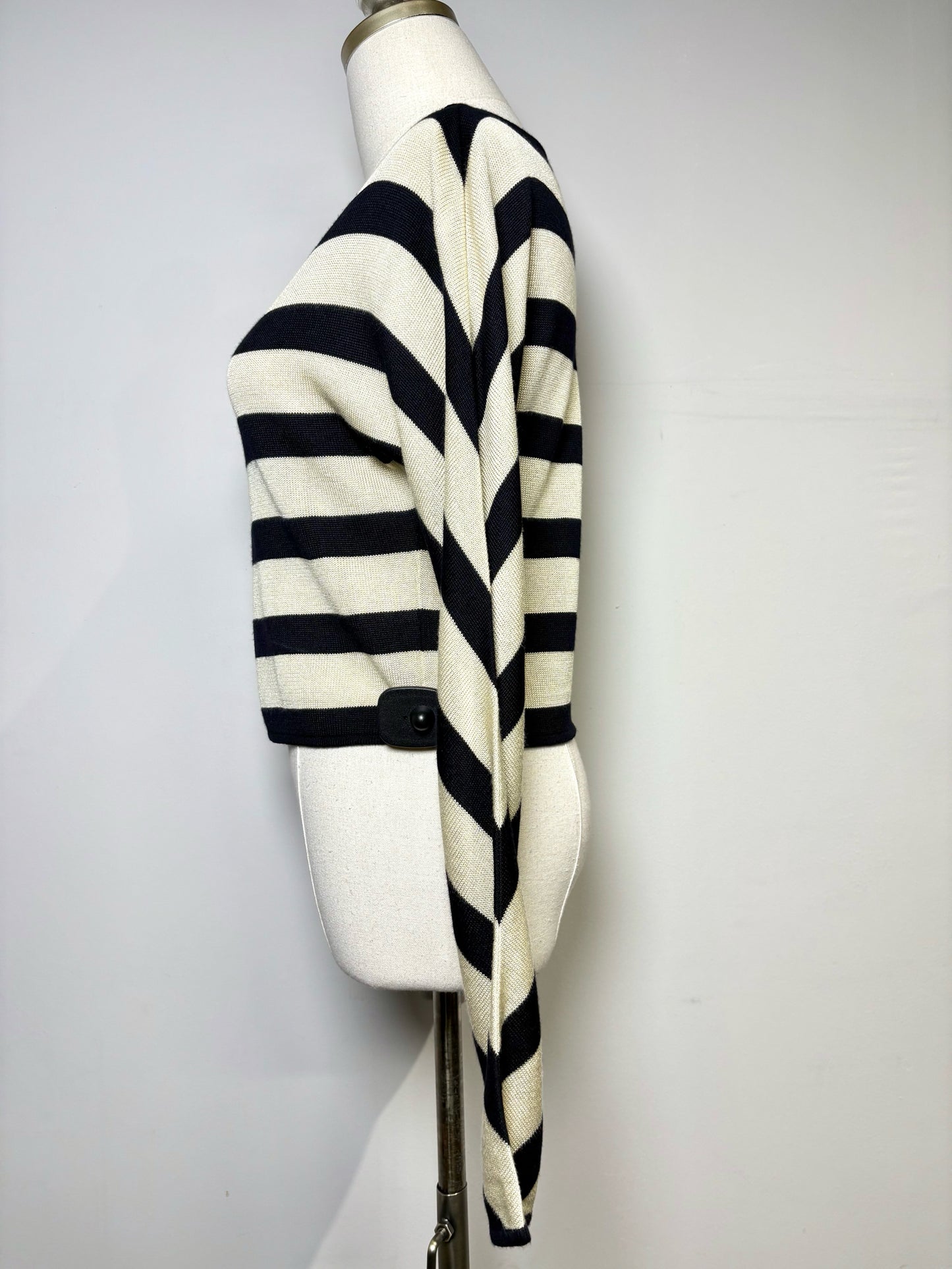 Women Size 38 (2 US) Celine Beige, black Stripes Vintage Sweater