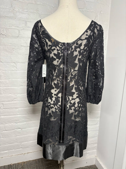 Women Size 4 Laundry by Shelli Segal Black Lace Polyester Not Vintage Dress