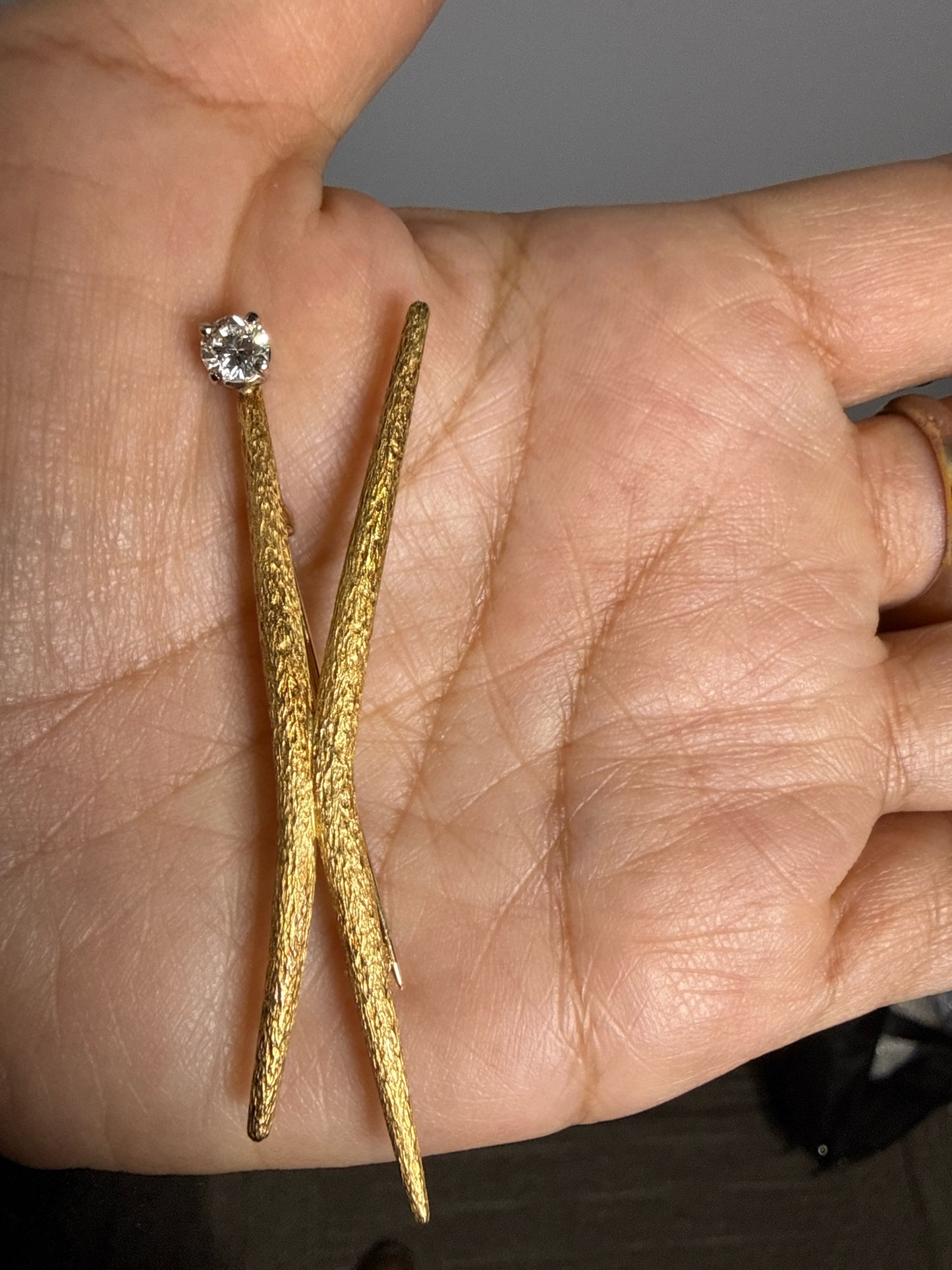 14K Gold Pendant w/Vintage European-Cut Diamond .40 ct. I/SI1