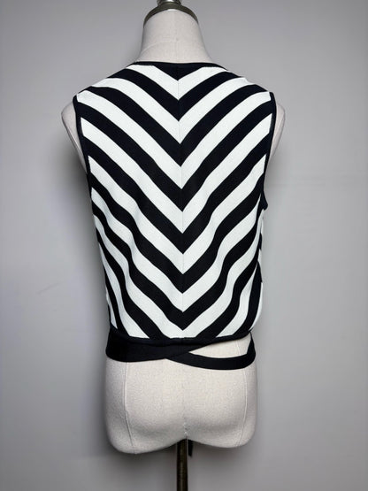 Women Size 46 Dolce & Gabbana Black & White Chevron Vintage Pre-owned Vest