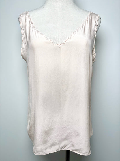 Women Size M Rebecca Taylor Pink Solid Silk Blouse