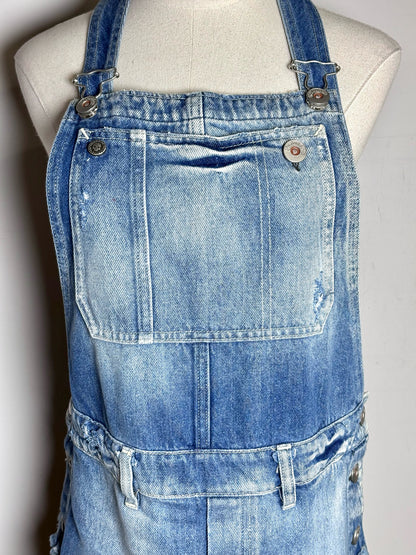 Women Size S (Estimate) Rude Riders Denim w/Multi-Print Solid w/Print Dress