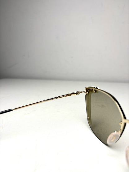 Women's Prada Absolute Ornate PR 59VS Black & Gold Pre-Owned Oversized Sunglasses