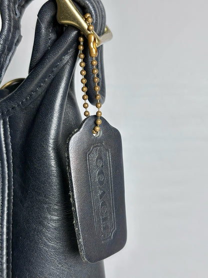 Coach Solid Vintage Leather Pre-owned Black Leather Medium Purse