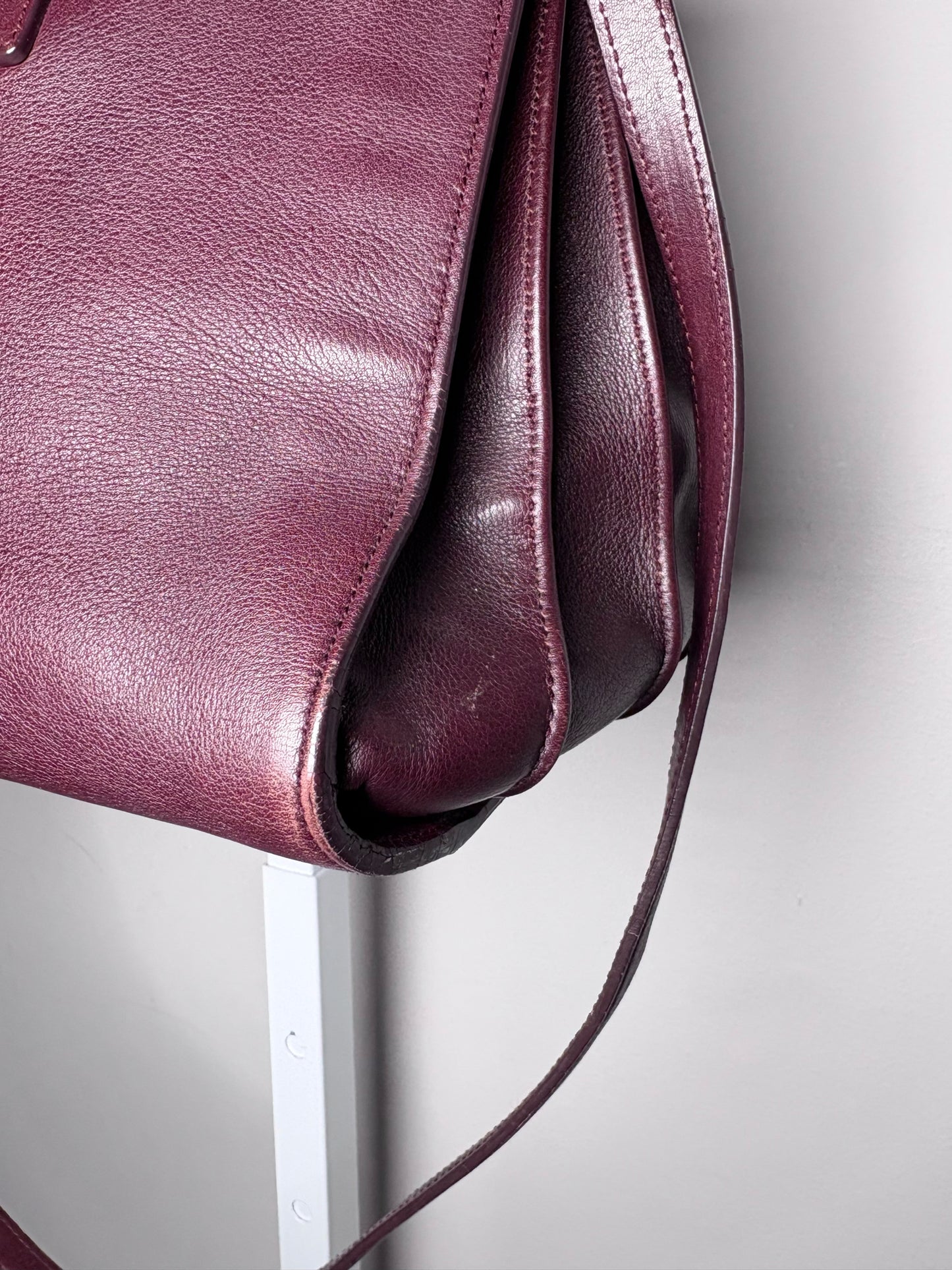 Saint Laurent Sac De Jour Burgundy Leather Iconic YSL Classic 2024 Pre-owned