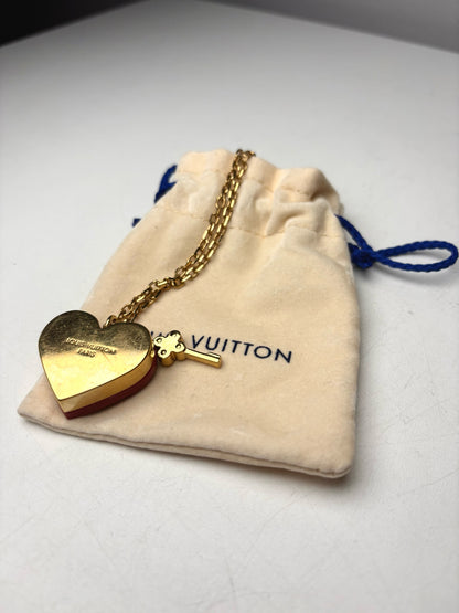Louis Vuitton Women's Lock Me Heart Red Resin Pre-owned Necklace