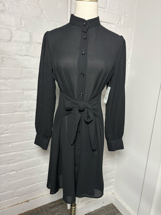 Women Size 38 (2 US) Ayna Black Long Sleeves Shirt Dress