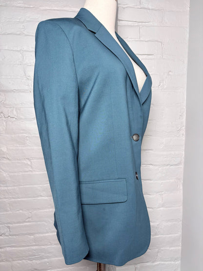 Women Size 42 Joseph Teal Solid Blazer