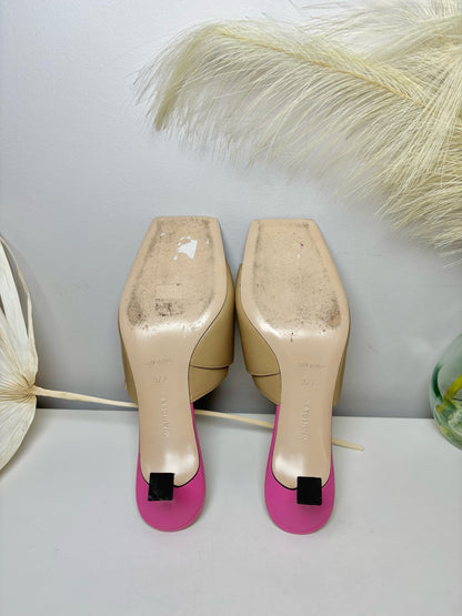 W Shoe Size 37.5 Wandler Tan Leather Cowhide Heels