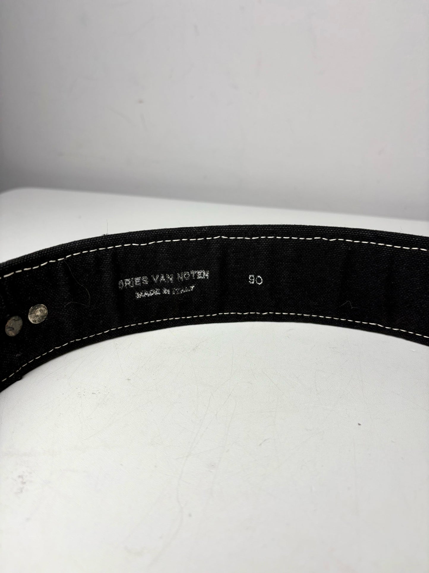 Women Dries Van Noten Leather, Cotton 80 (Small US) Embroidery Pre-owned Belt