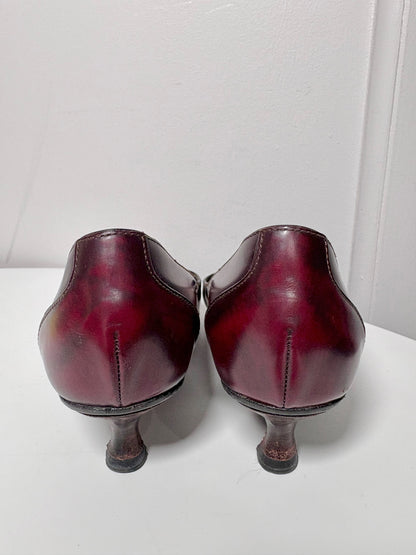 W Shoe Size 36 (5.5/6 US) Gucci Wine Leather Vintage Pump