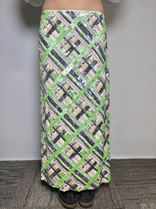 Women Size 8 Veronica Beard White Sequins Pre-owned Skirt