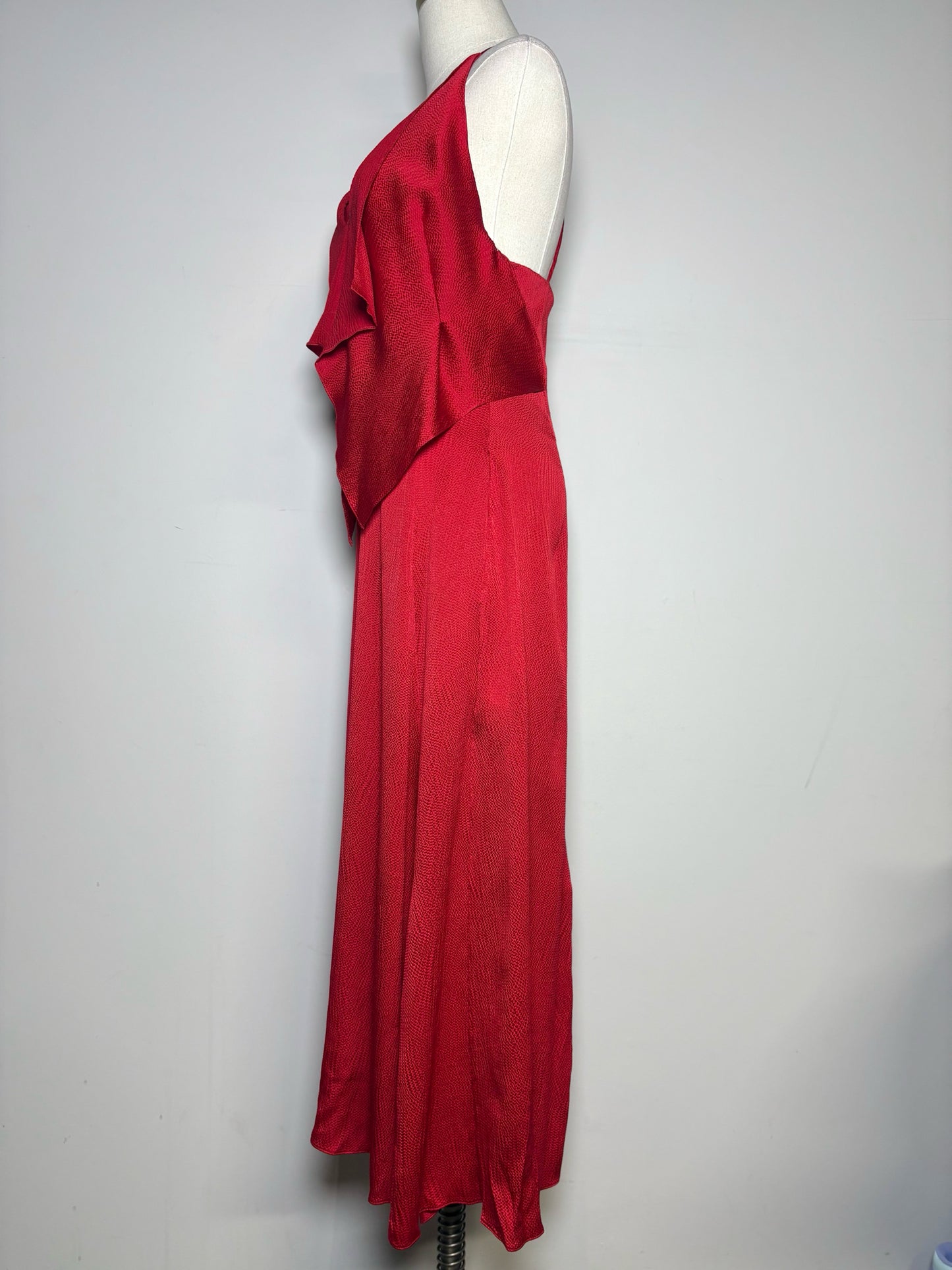 Women Size 6 Roland Mouret Tolima Red Hammered Silk Pre-owned, NWT Dress