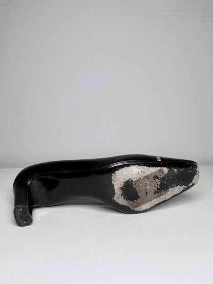 W Shoe Size 8.5 St. John Black Leather Heels