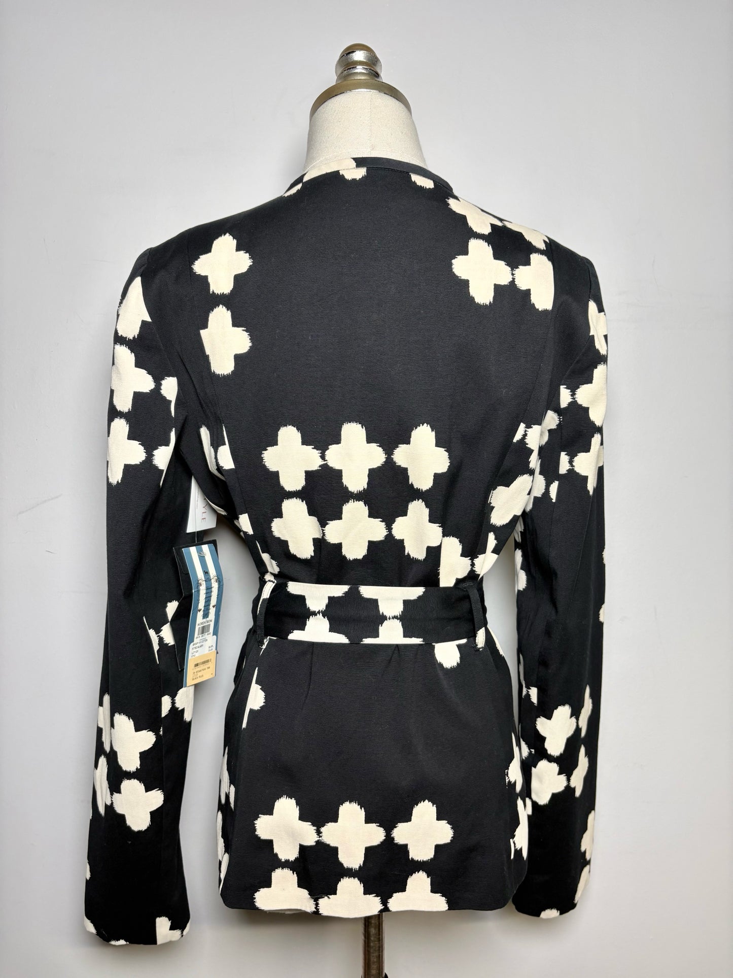 Women Size 8 LAMB Black/Tan Print 100% Cotton Pre-owned, NWT Jacket