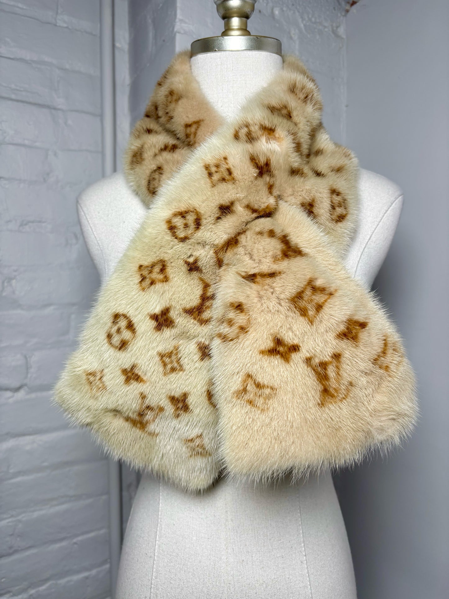 Louis Vuitton Monogram Fur Scarf