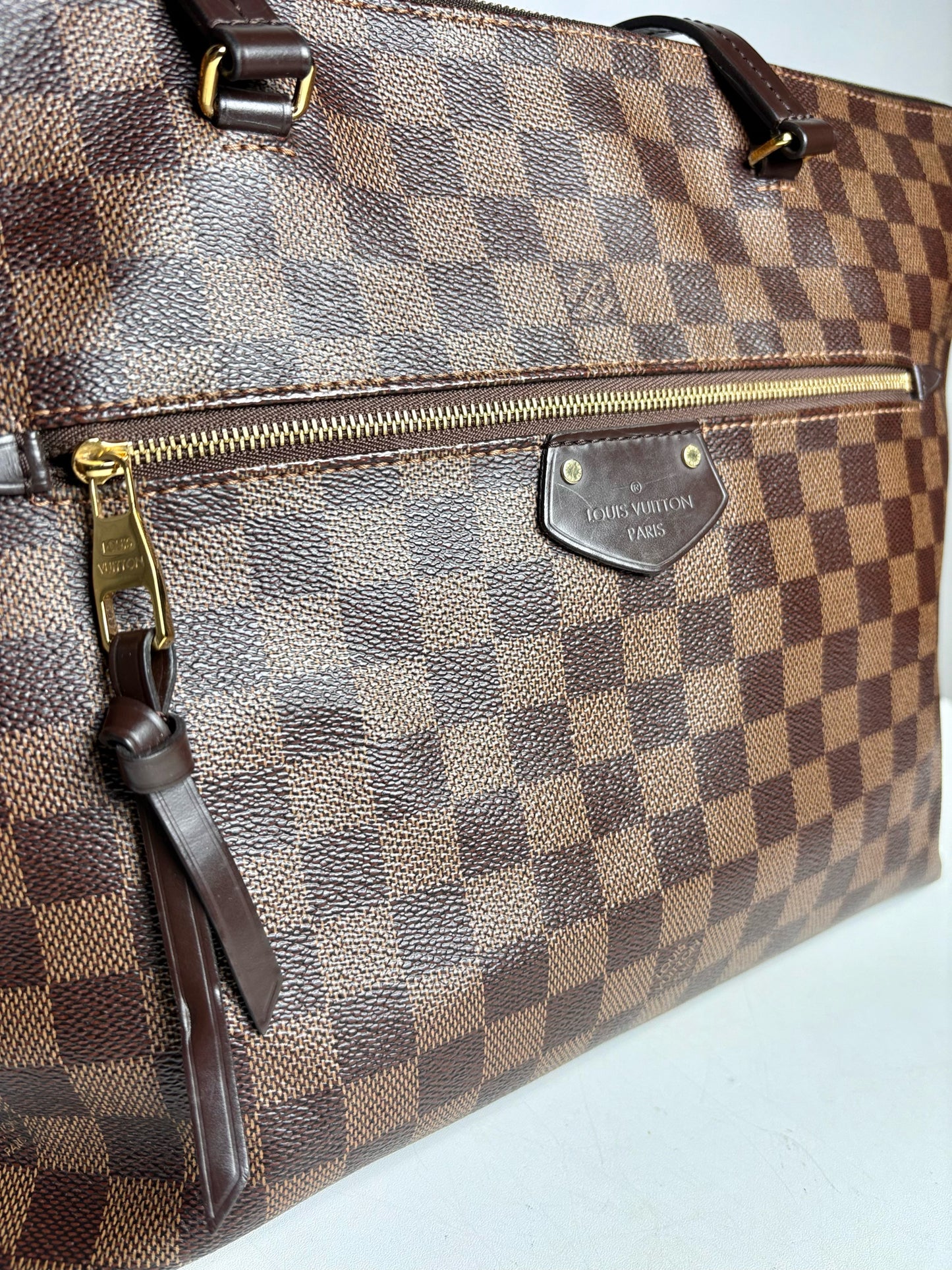 Coated Canvas Louis Vuitton Damier Ebene Pre-owned Brown Medium Purse
