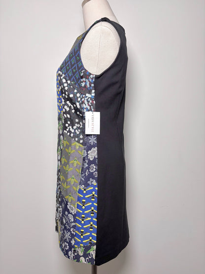 Women Size 4 Desigual Blue Print Cotton Blend NWT Dress