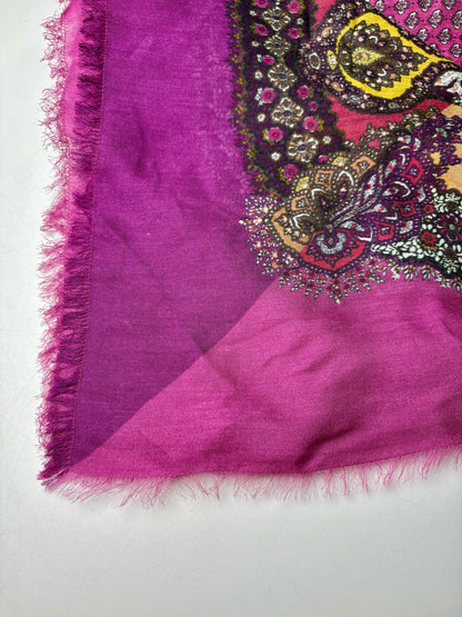 Women's Authentic Gucci Purple Multicolor Paisley Silk Blend NWT Pre-Owned Square Scarf