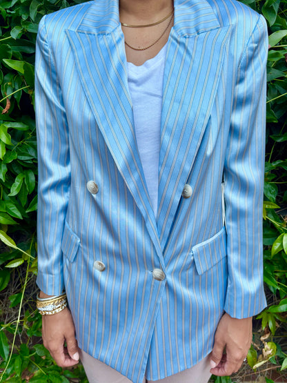Women Size 0 L'Agence Blue Striped NWT Blazer