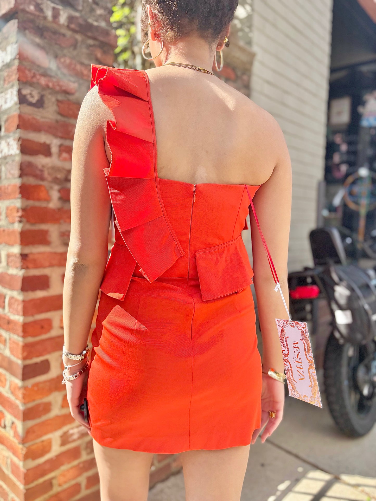 Orange Women Size 6 Mestiza Orange Solid Acetate NWT Dress