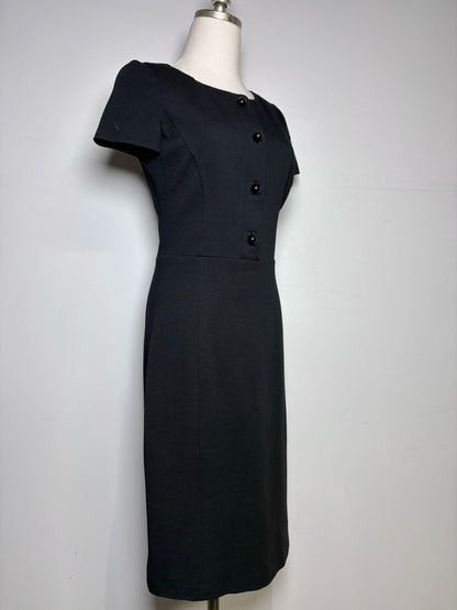 Women Size S (Estimate) Prada Black Accent Button Pre-owned Sheath Dress